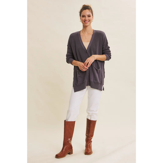 Slate Blue Slouchy Cardigan