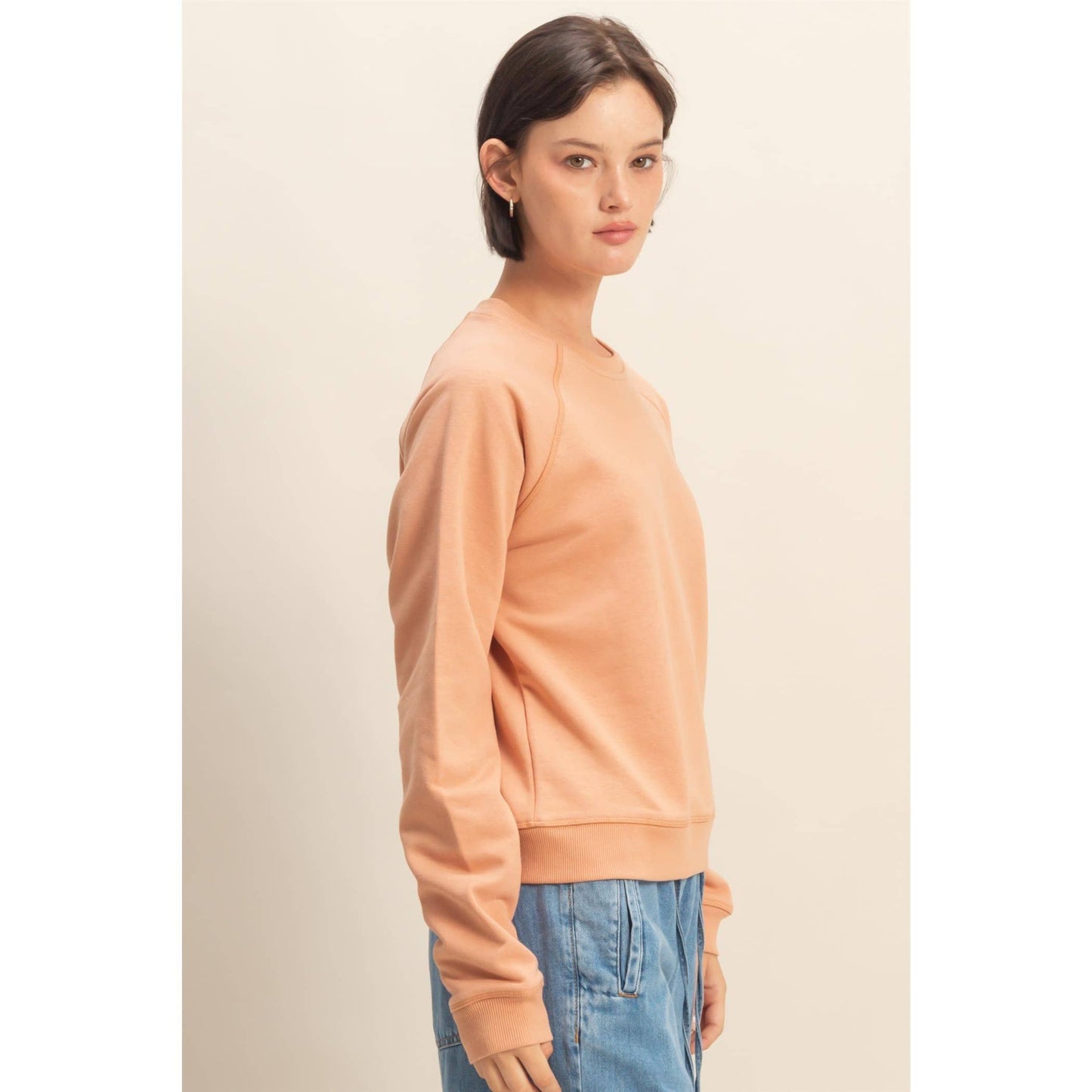 Soft + Slouchy Raglan Pullover I Black