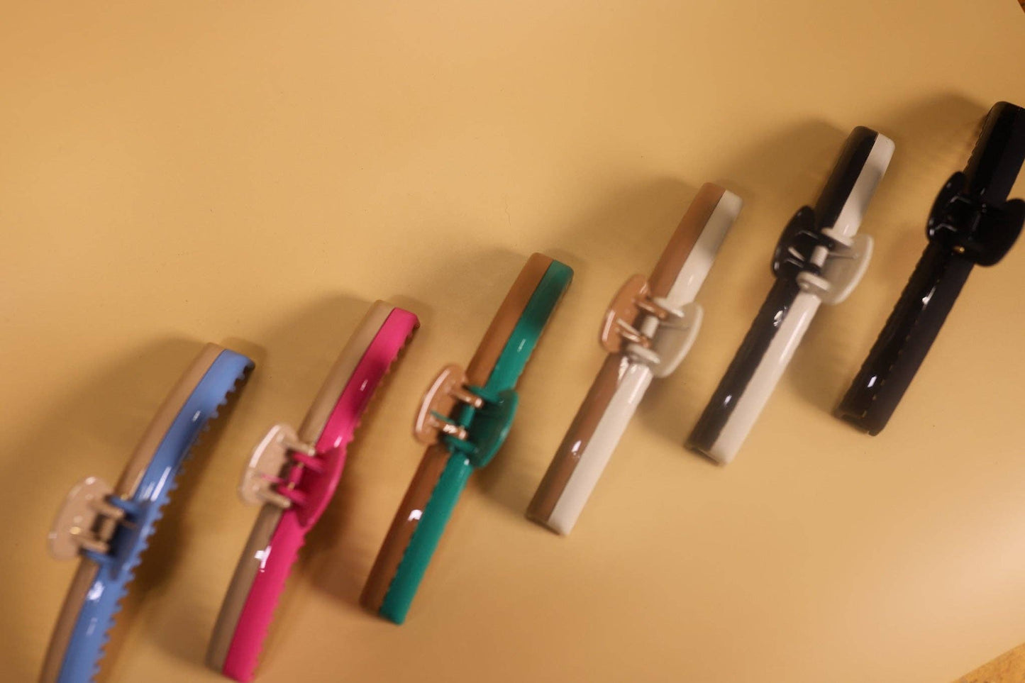 Kaxi Hair Clip I White + Brown