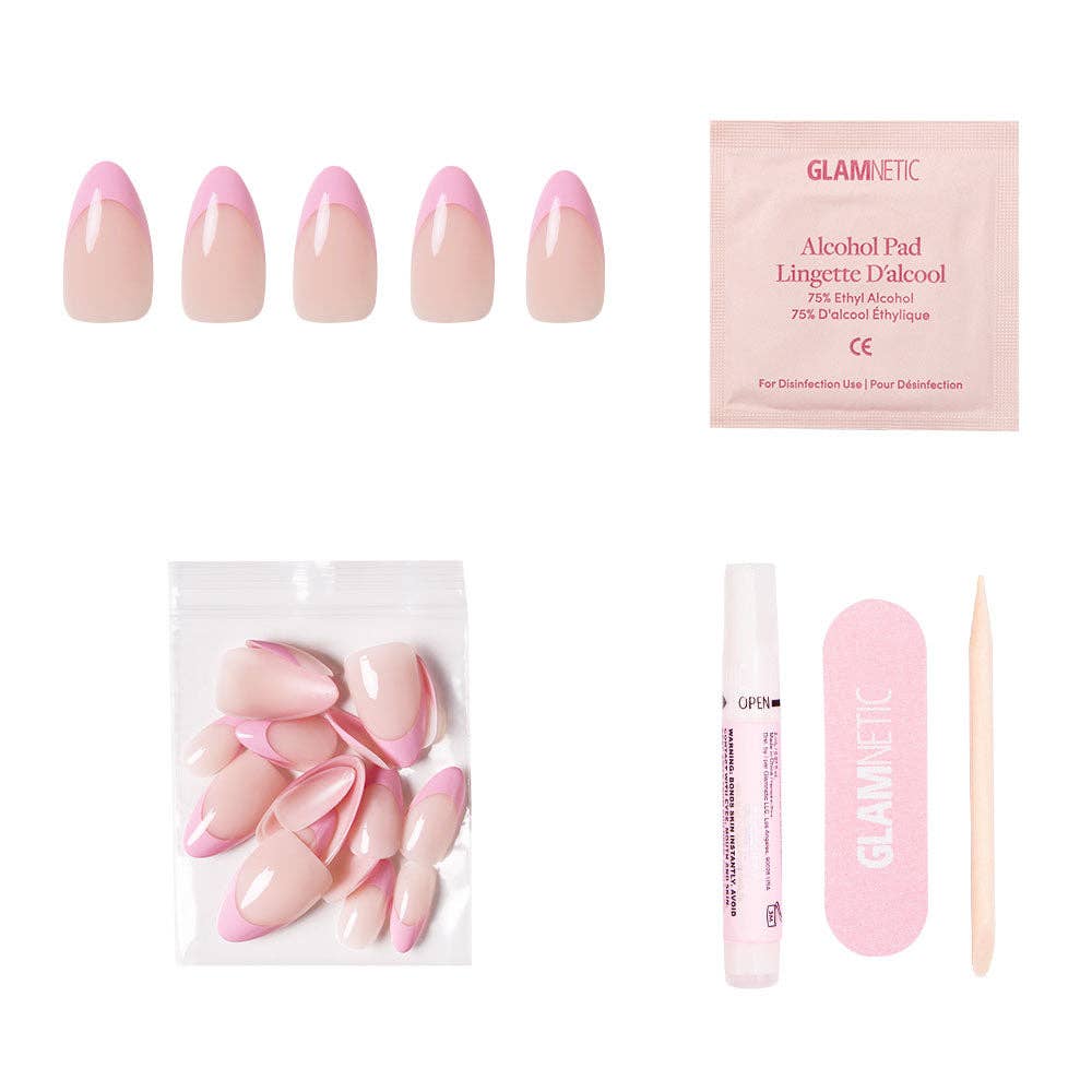 Pink Macaron Press-On Nails | Pink French Tip