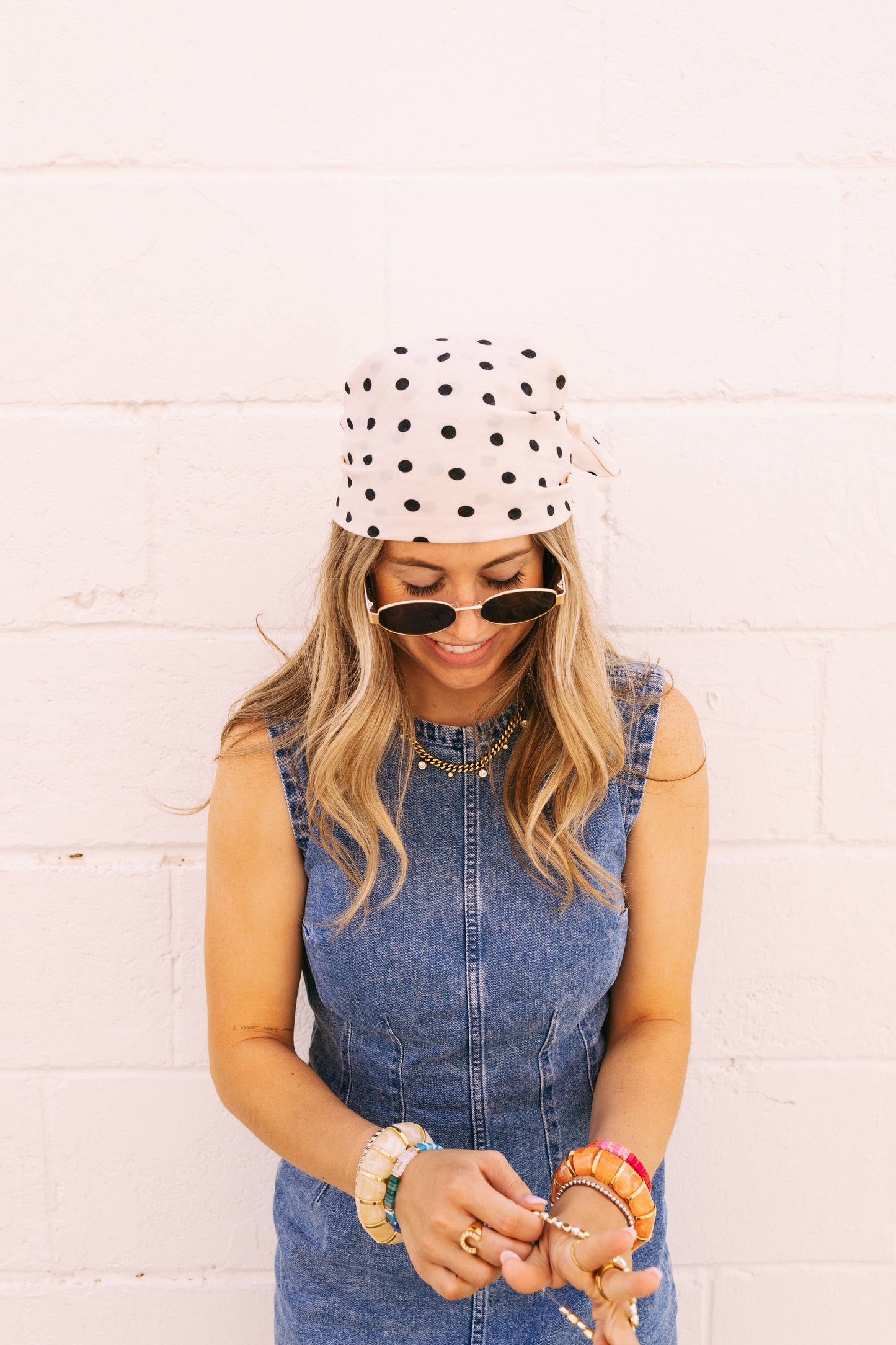 Polka Dot Bandana Scarf