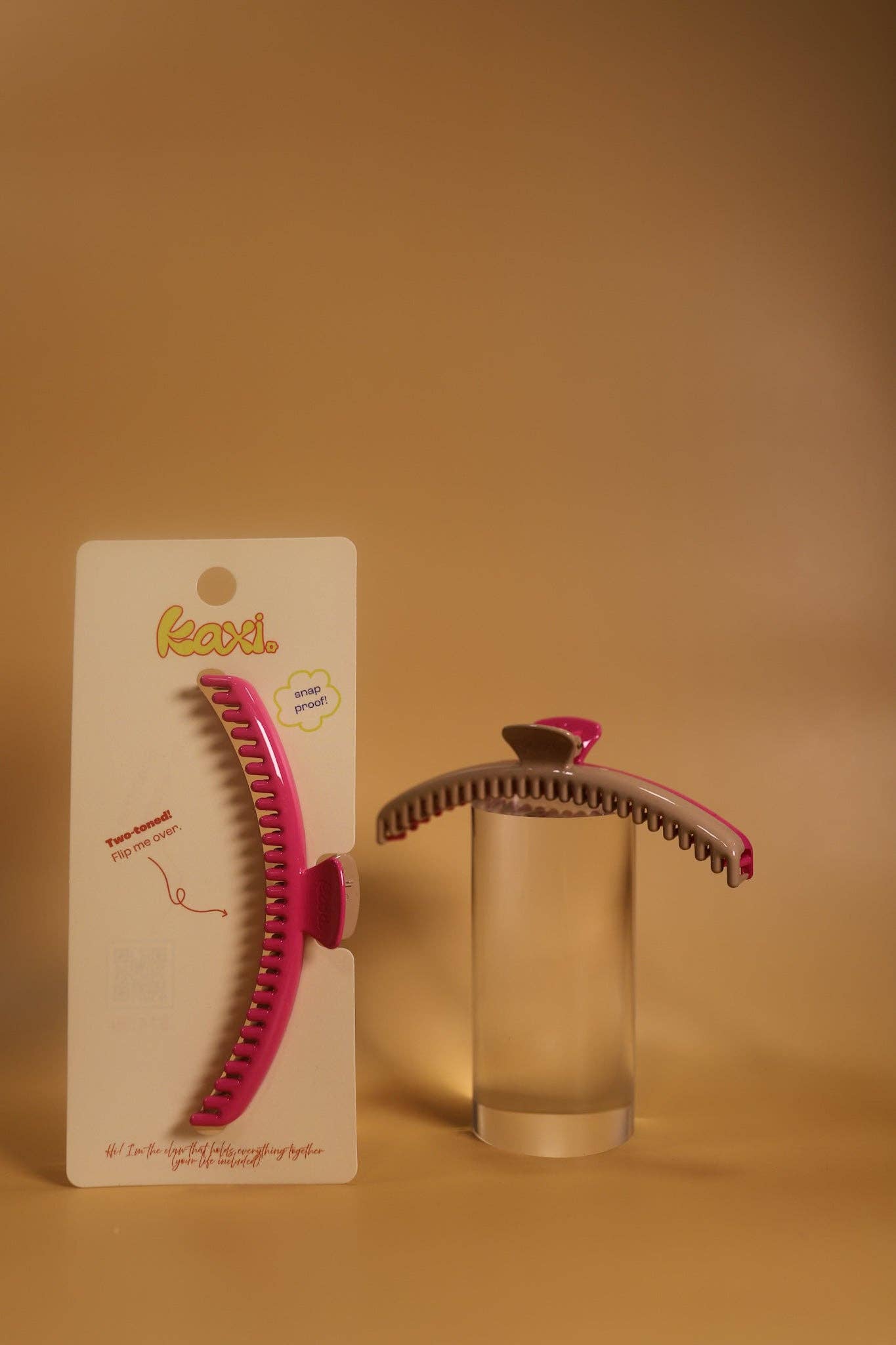 Kaxi Hair Clip I White + Brown