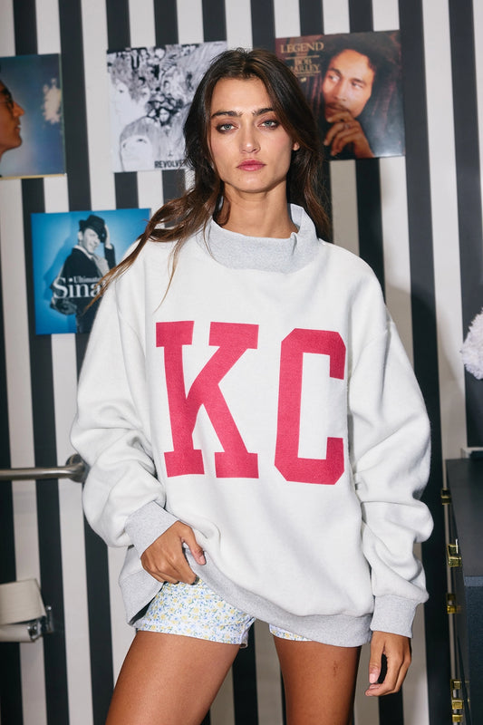 KC Reversible Mock Neck Crew