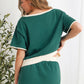 Colorblock Shirt & Skirt Set
