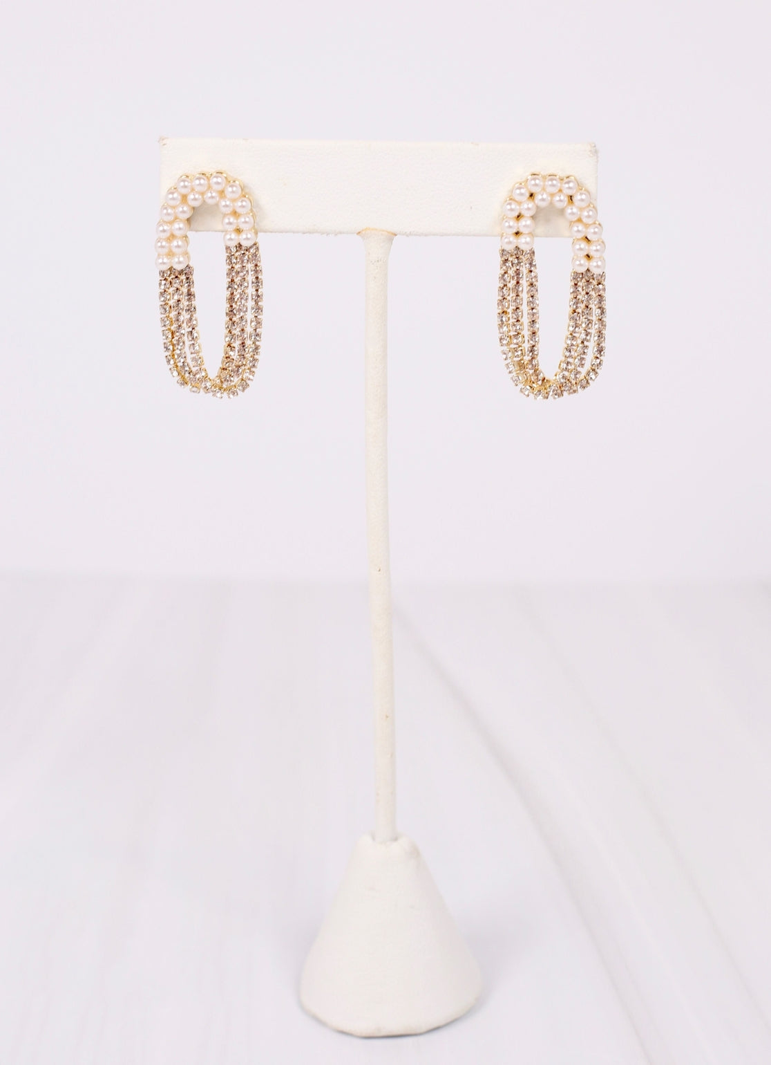 Pearl and Chain Drop Earrings
