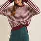 Navy Mixed Knit Stripe Pullover
