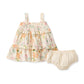 Mediterranean Floral Organic Dress: 0-3M