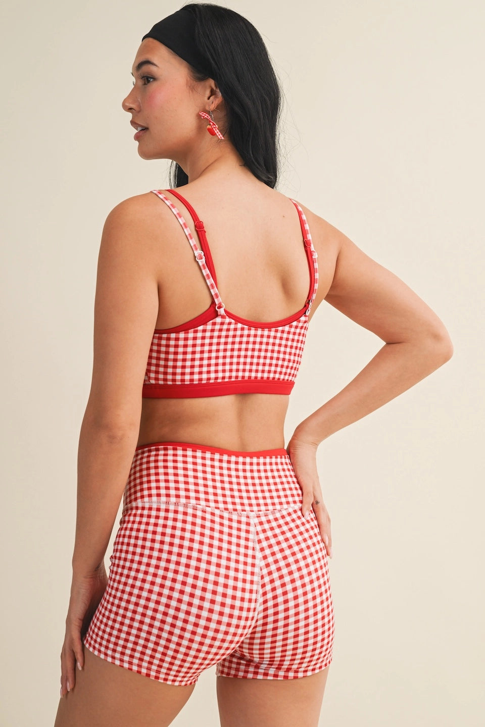 Gingham Layered Sports Bra