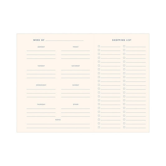 The Menu Weekly Meal Planner II Peppercorn Linen Cover