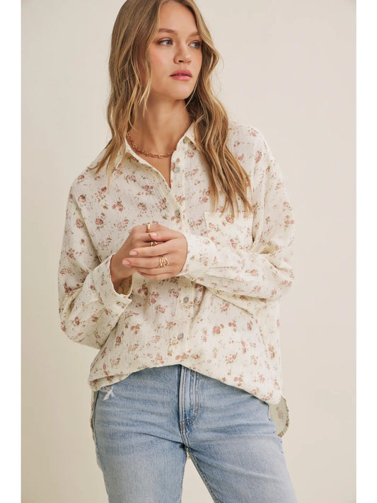 Soft Petals Button Up