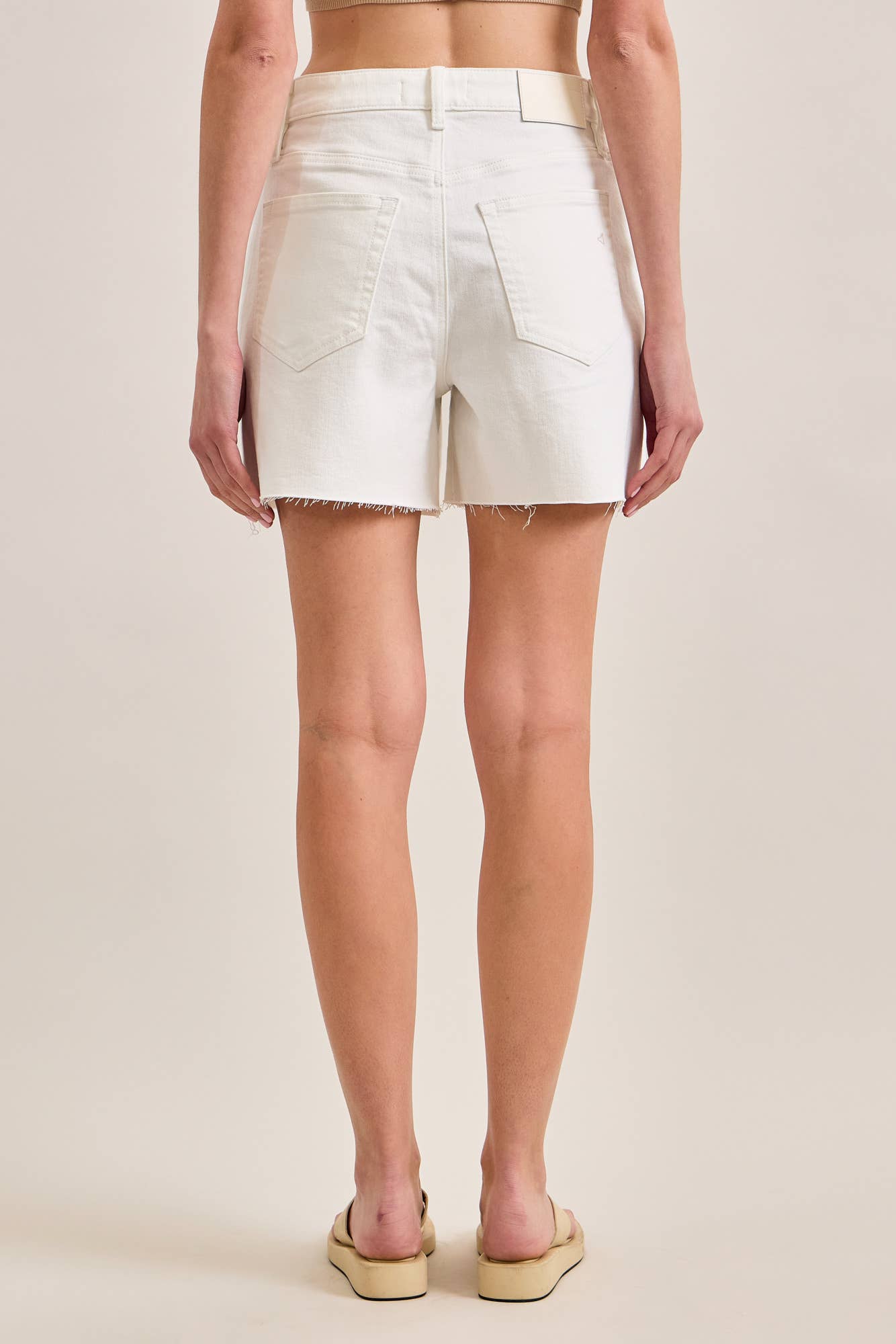White Clean Cut Shorts