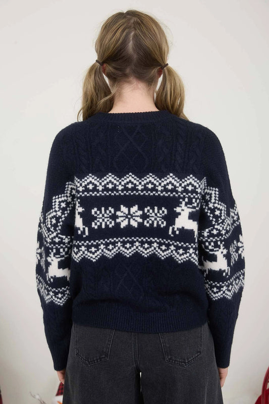 Reindeer Fair Isle Crewneck