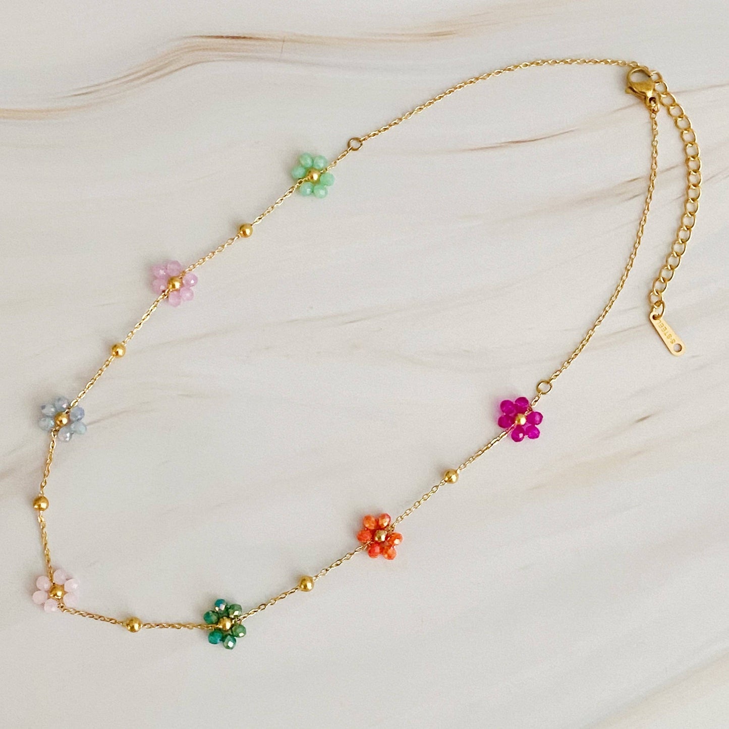 Wildflower Bouquet Beaded Necklace