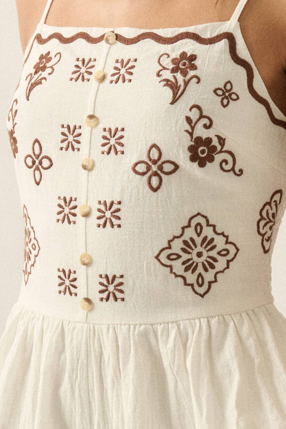 Floral Embroidered Romper