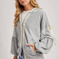 Lace-Trimmed Balloon Sleeve Zip Hoodie