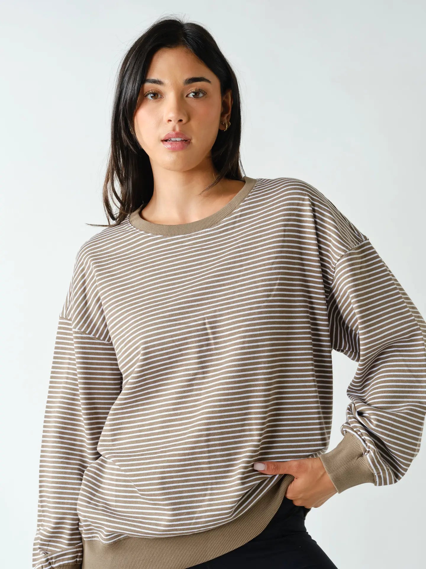 Mocha & Cream Stripe Top