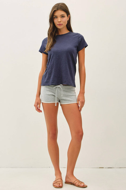 Charcoal Blue Basic Tee