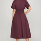 Smocked Zip Front Midi Dress