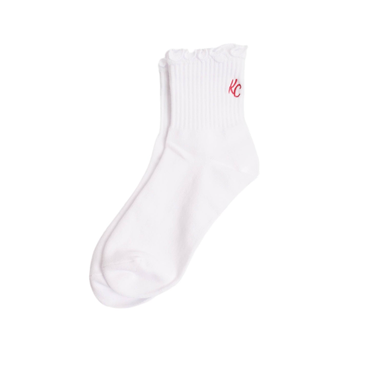 White KC Ruffle Socks
