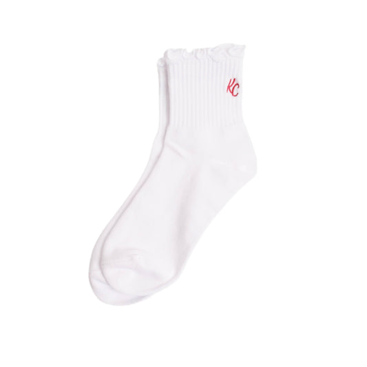 White KC Ruffle Socks
