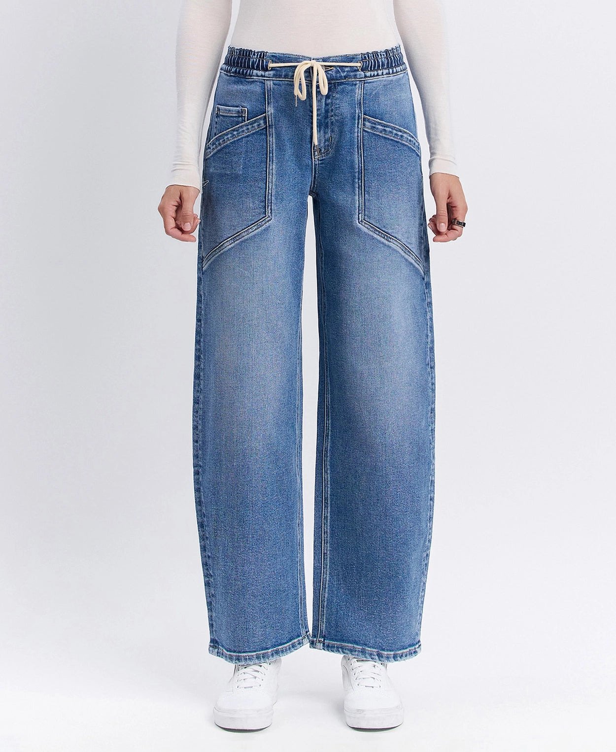 High Rise Wide Barrel Jeans