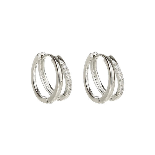 Double Hoop Huggies