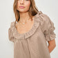 Kora Frill Gingham Top