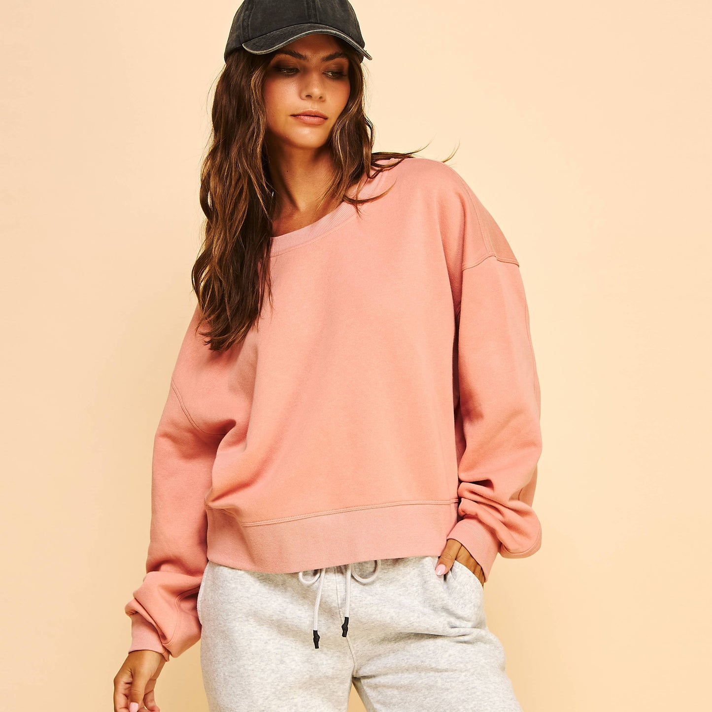 Everyday Fleece Crew I Pink