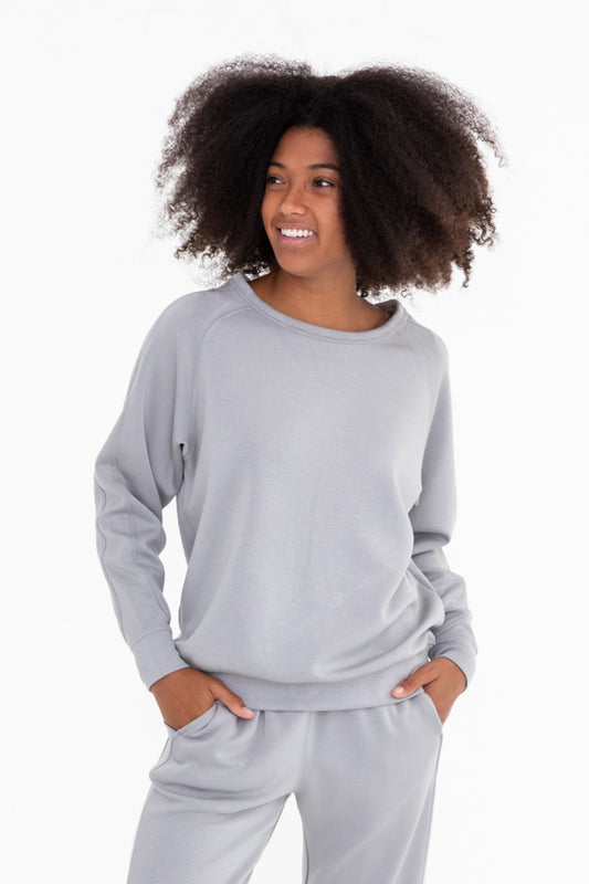 Elevated Crew Neck Pullover - Ice Blue