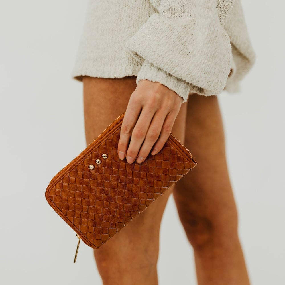 Woven Wallet I Cream Checkered