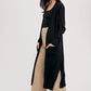 Black Longline Open Cardigan