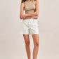 White Clean Cut Shorts