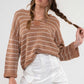 Striped Drop Shoulder Knit Sweater