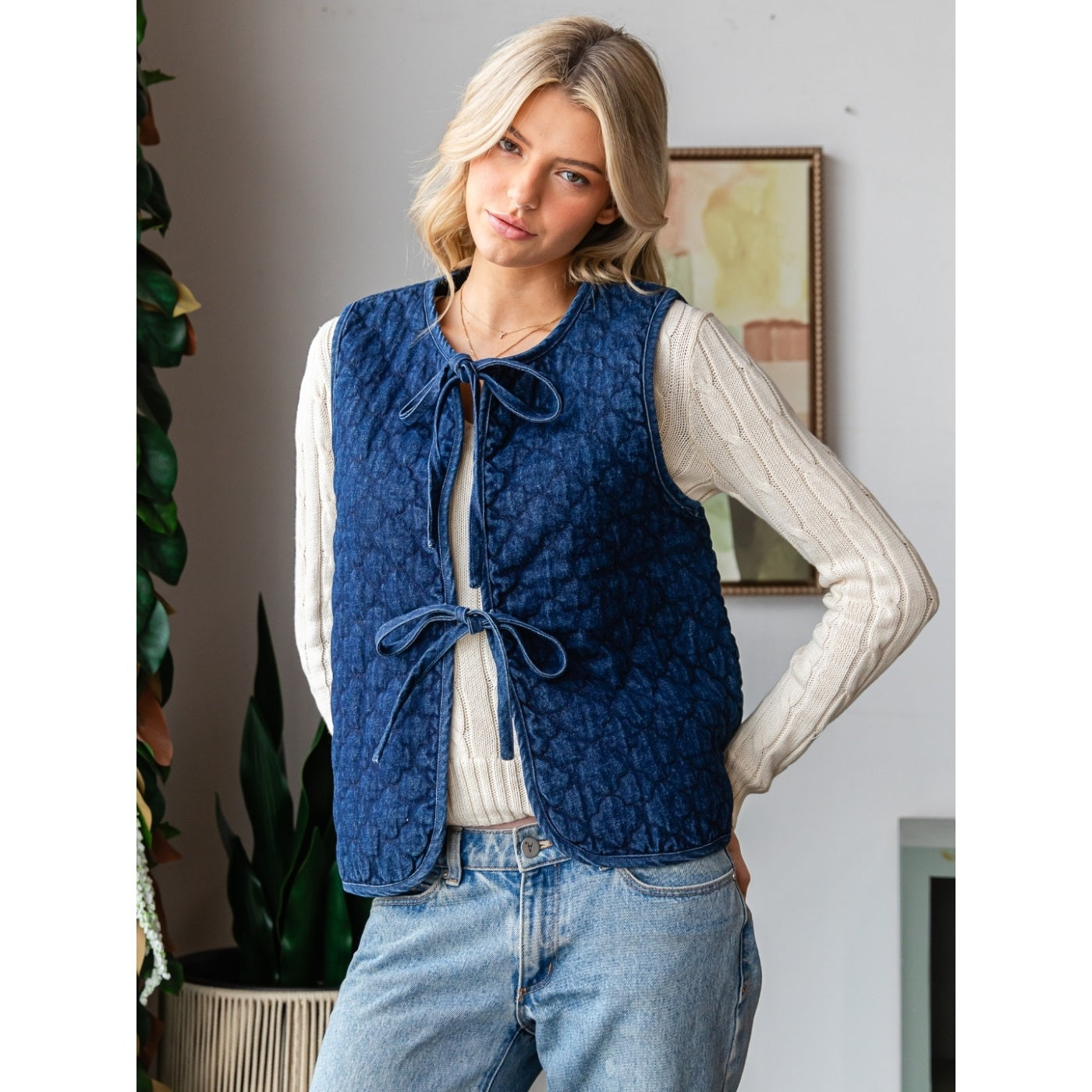 Denim Quilted Vest