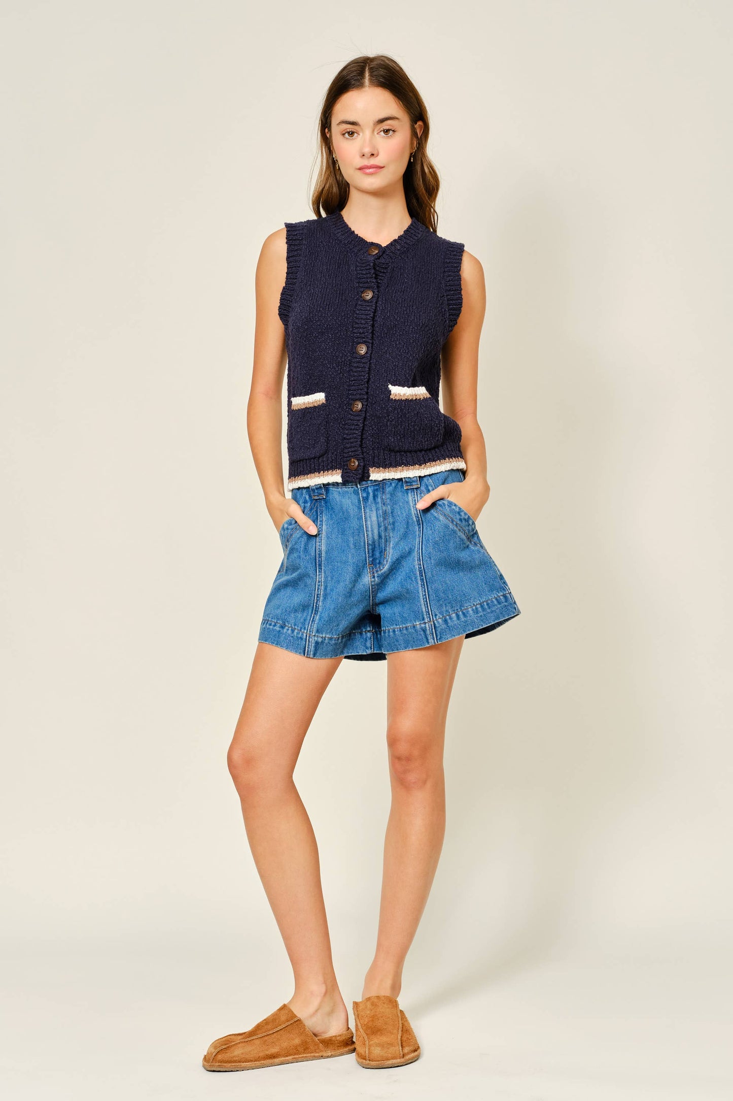 Medium Wash Denim Shorts