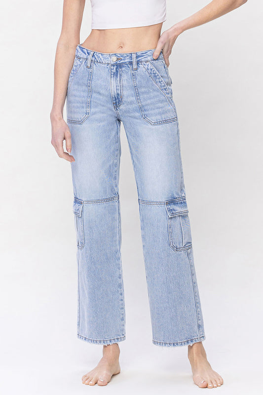 High Rise Cargo Dad Jeans