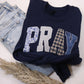 Navy Patchwork Pray Crewneck