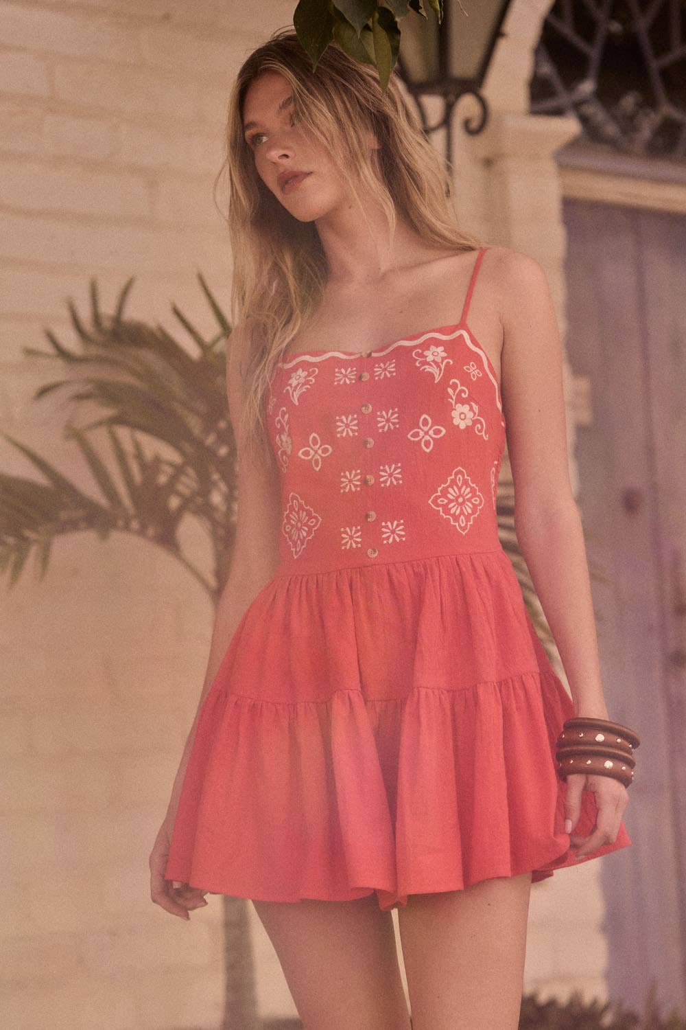 Floral Embroidered Romper