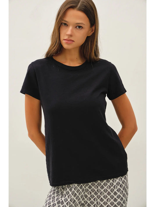Vintage Wash Cotton Tee I Black