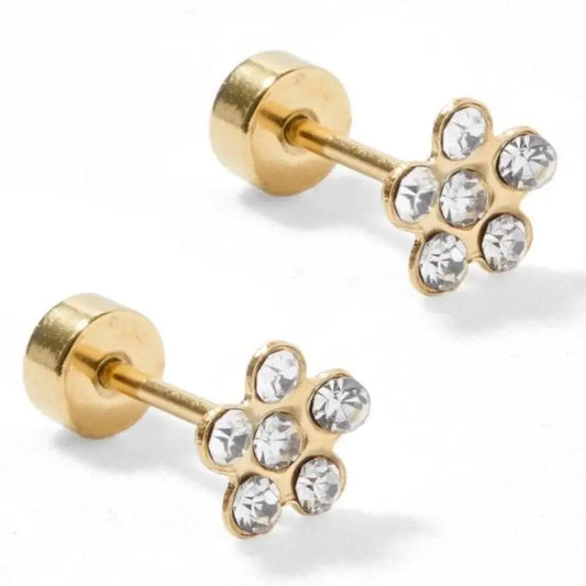 Screwback Stud Earrings - Lyla - Clear