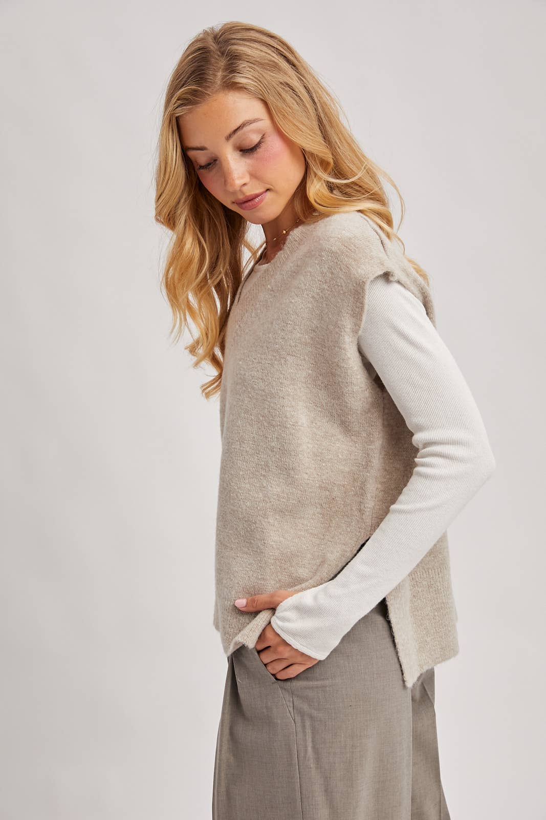 Oversized Knit Vest
