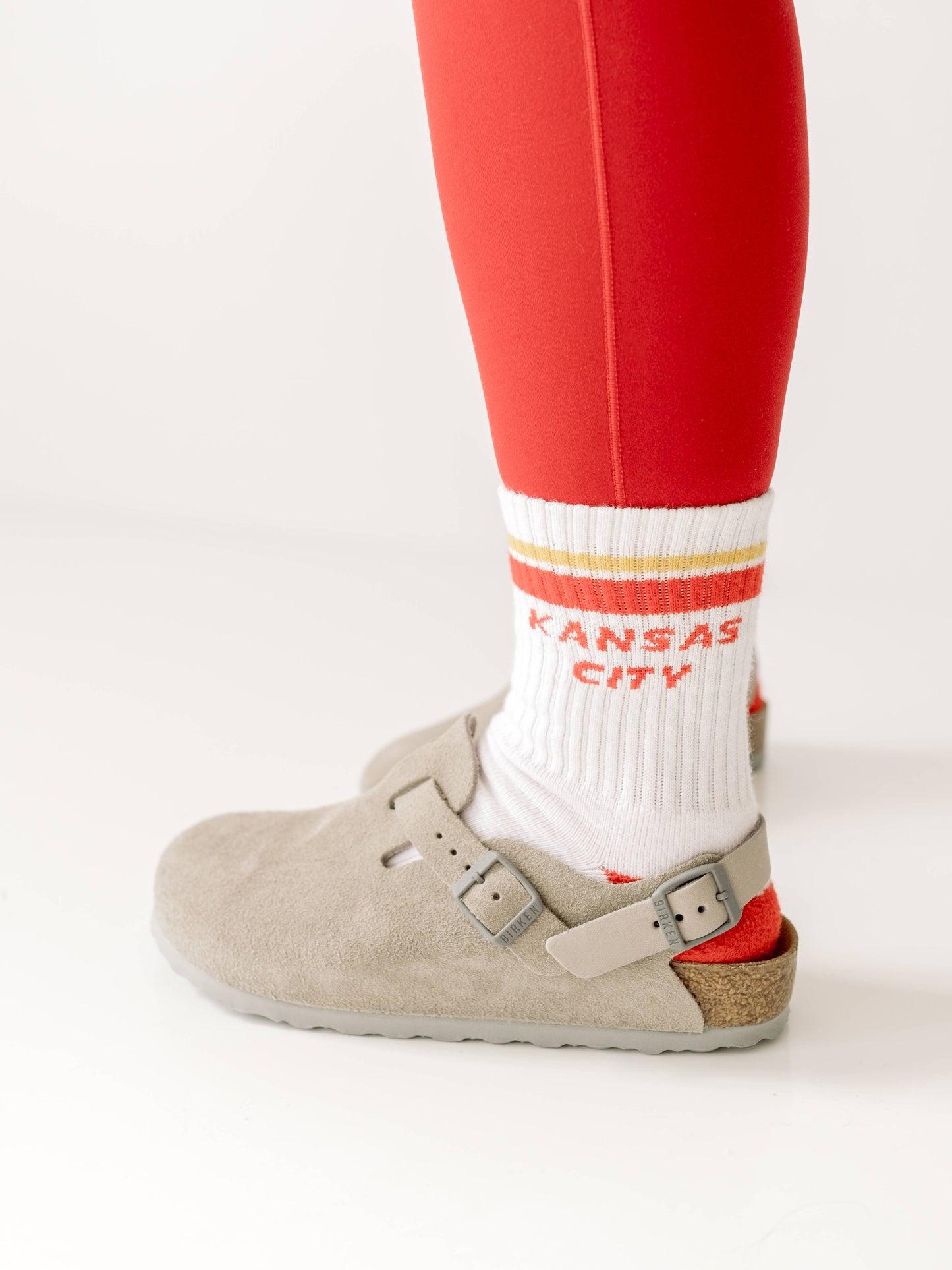 KC White Crew Socks