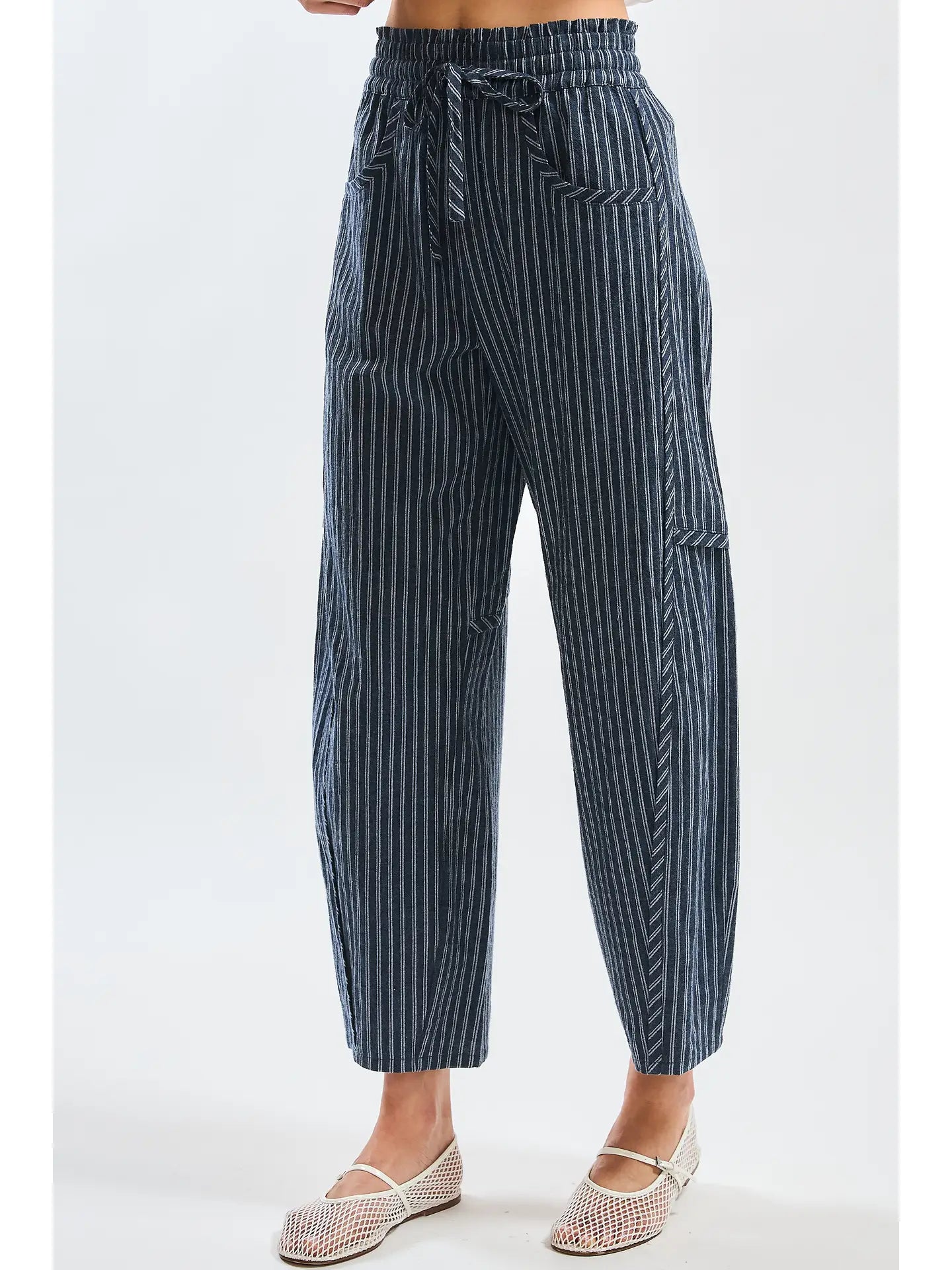 Pinstripe Drawstring Pants