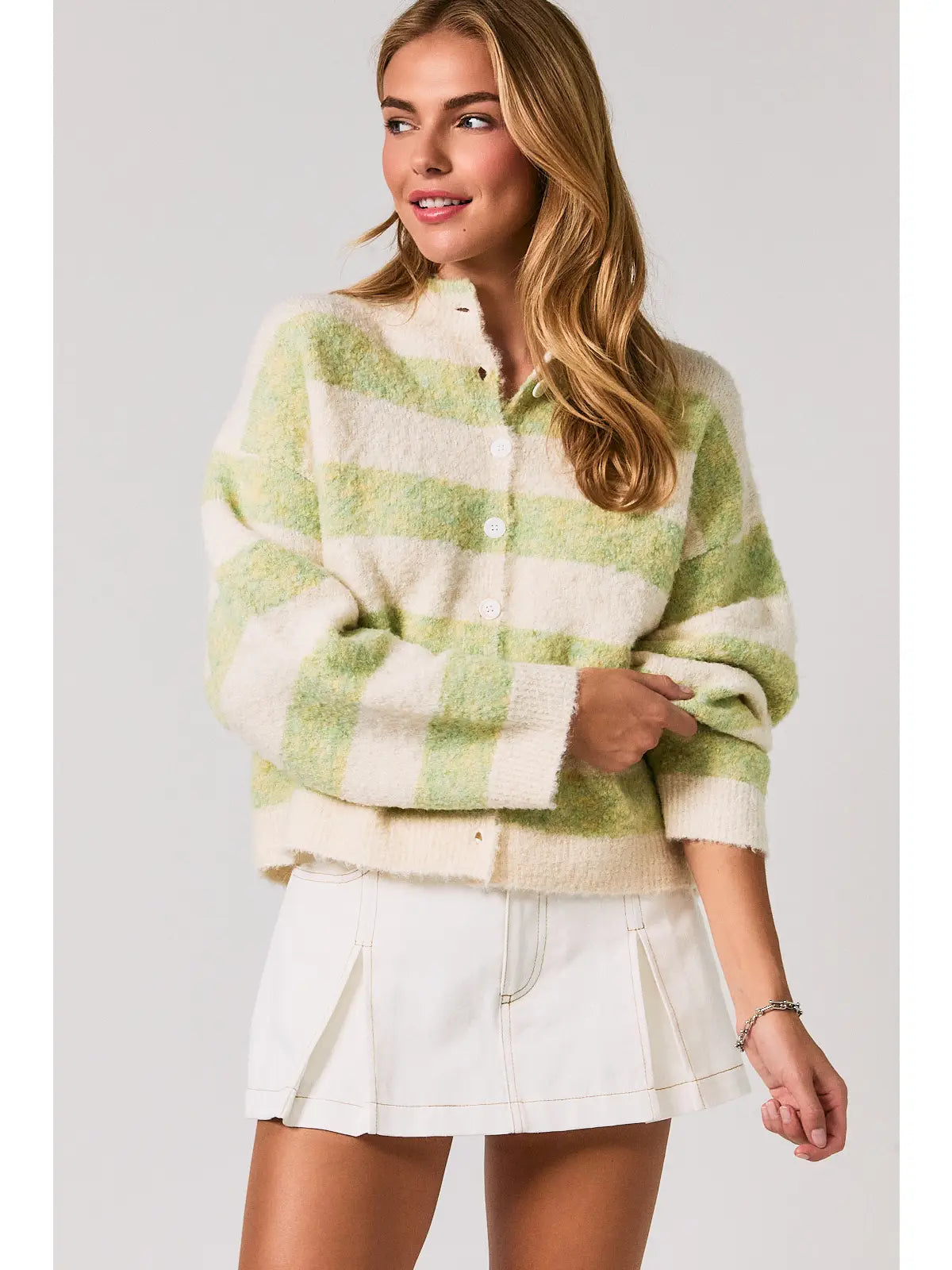 Sage & Cream Knit Cardigan
