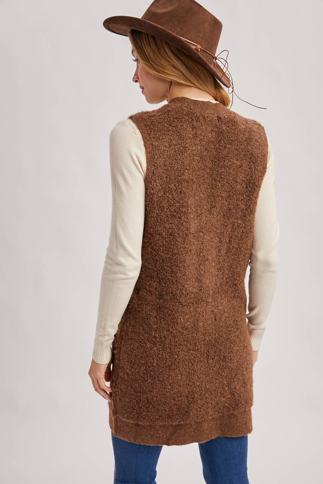 Teddy Knit Longline Vest