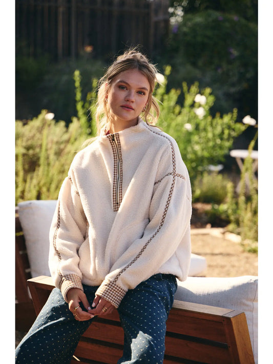 Aspen Gingham Trim Pullover