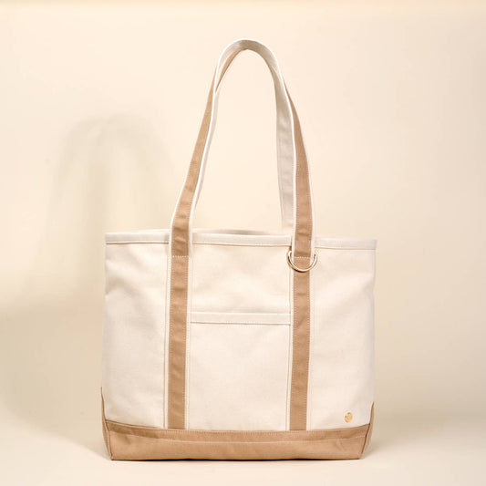 The Signature Canvas Tote Bag I Beige