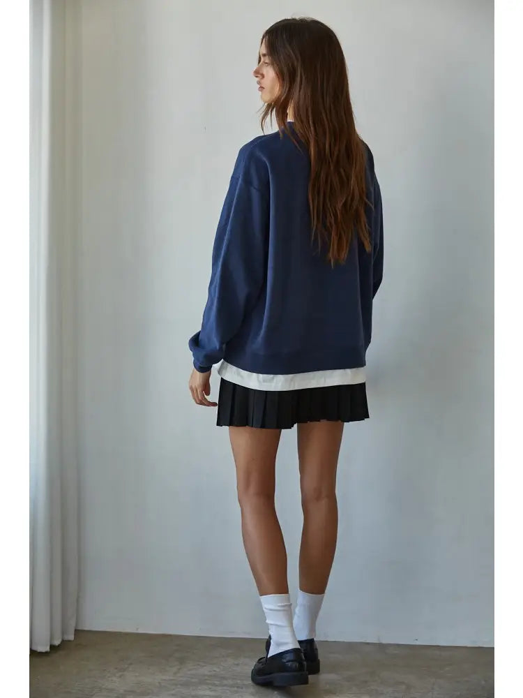 Navy Layered Crew