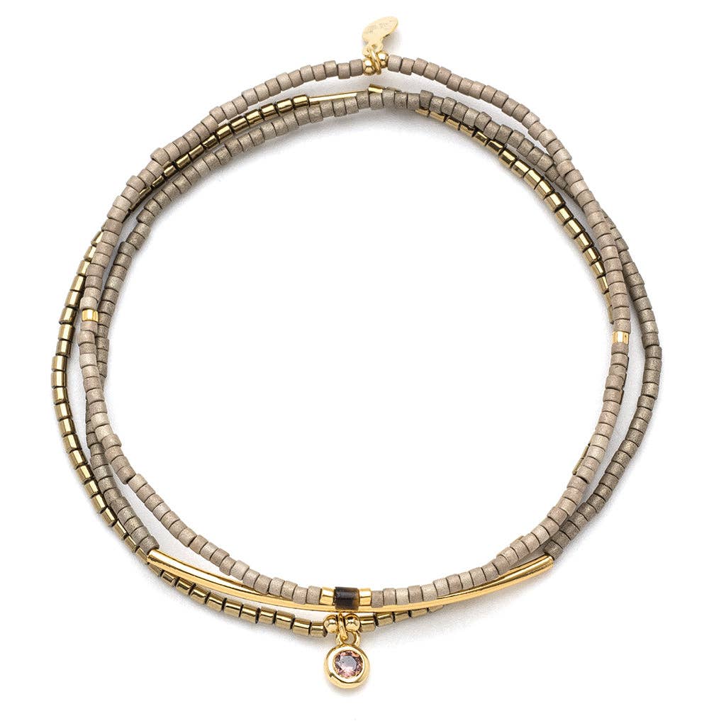 Simply Chic Bracelet Trio I Pewter & Gold