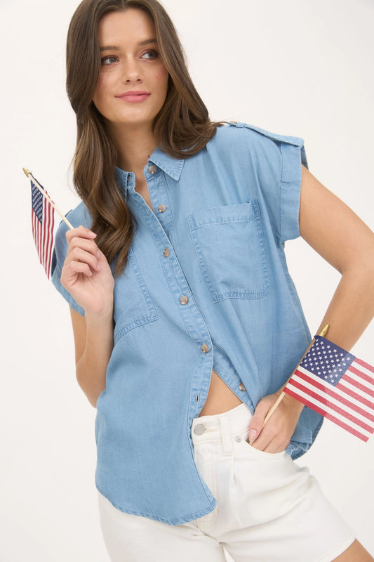 Chambray Button Up Shirt